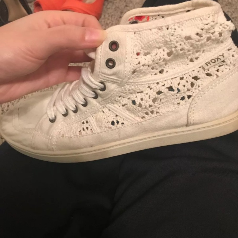 White Lace Roxy Sneakers - Picture 3 of 3